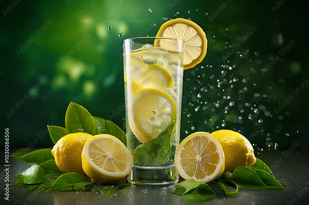 Ein Longdrink mit Zitronenscheibe