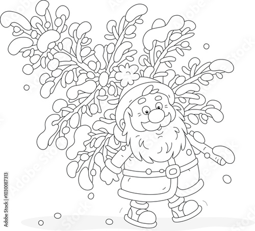Funny Santa Claus carrying ...
