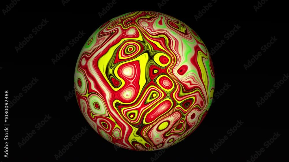 black background with green, yellow, gold, white etc. moving and rotating textured balls. 3D animation black background with green, yellow, gold, white etc. moving and rotating textured balls. 3D animation