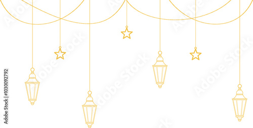 Hanging Islamic Lantern Border