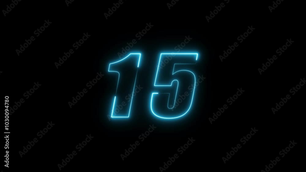 Abstract neon countdown number animation. Abstract neon countdown number animation.