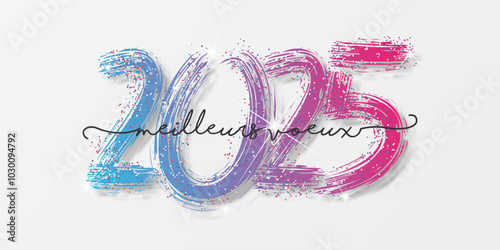 Bonne année - meilleurs vœux 2025 - vecteur pour affiche, bannière, salutation et célébration du nouvel an 2025.