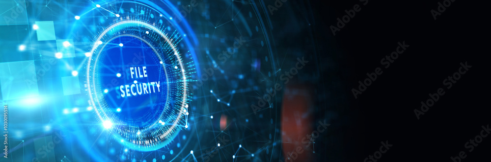 Business, Technology, Internet and network security. File security. 3d illustration Business, Technology, Internet and network security. File security. 3d illustration