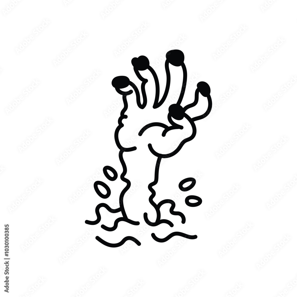 Zombie hand hand draw doodle vector icon Zombie hand hand draw doodle vector icon