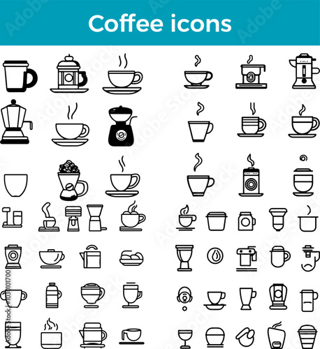 Coffee icon aromatic brewed beverage rich flavor vector morning drink illustration