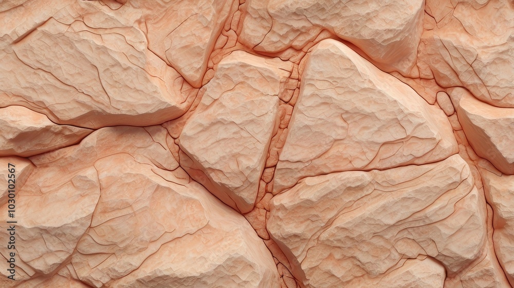Fototapeta premium Pale Coral rough stone wall texture Background. Abstract minimal pattern can be used for projects and presentations.