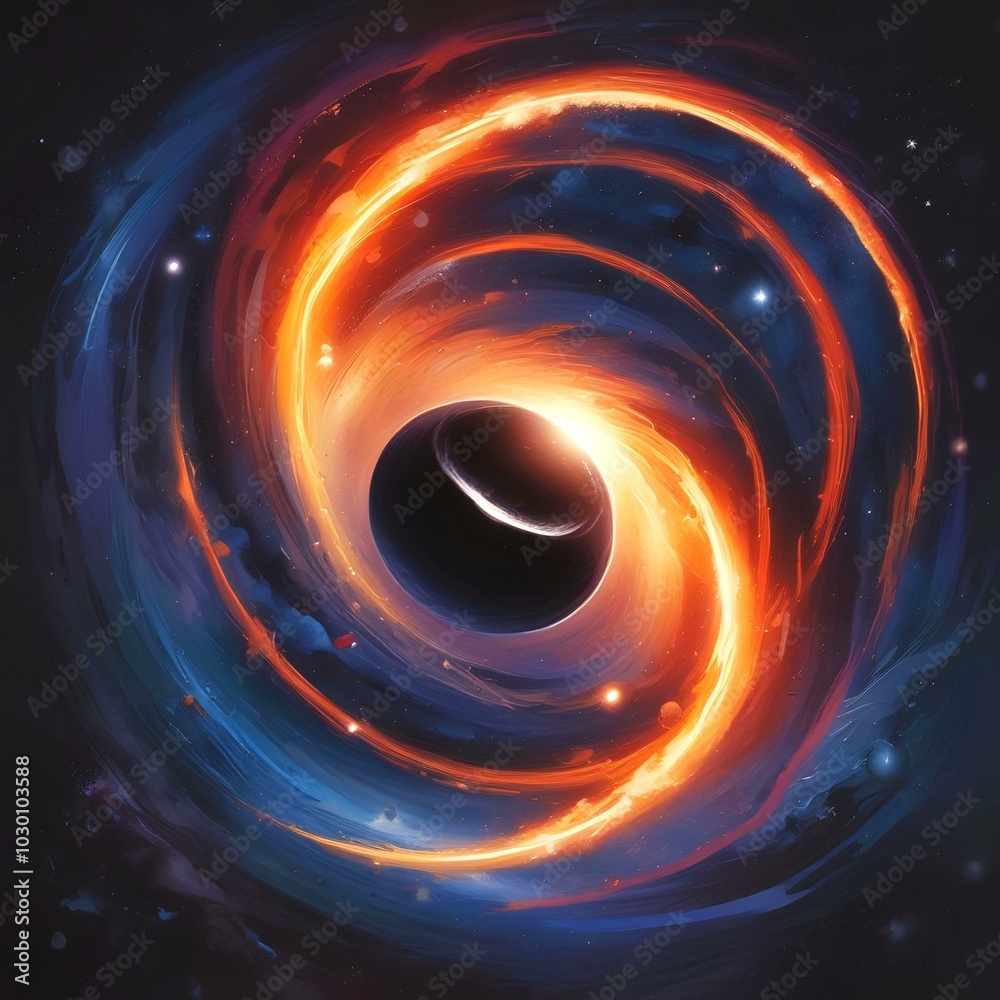 Obraz premium Illustration of outer space with planet behind