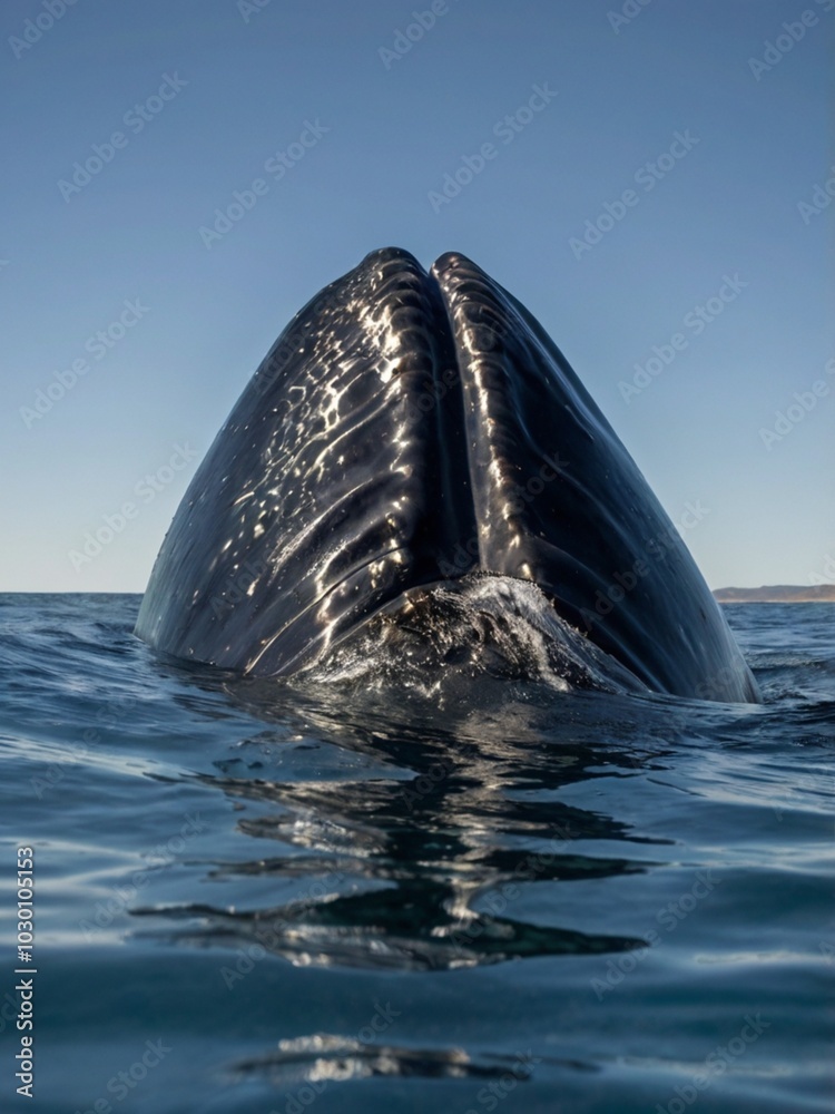 Fototapeta premium Giant Ocean Life Exposes Its Body to Sea Level