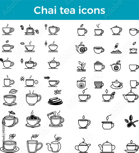 Chai tea icon spiced brewed beverage aromatic infusion vector warm comfort drink illustration