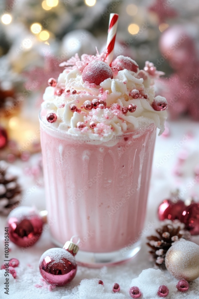 matcha latte on christmas background. ai generated matcha latte on christmas background. ai generated