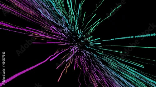 Cyberpunk Fireworks Particle Animation