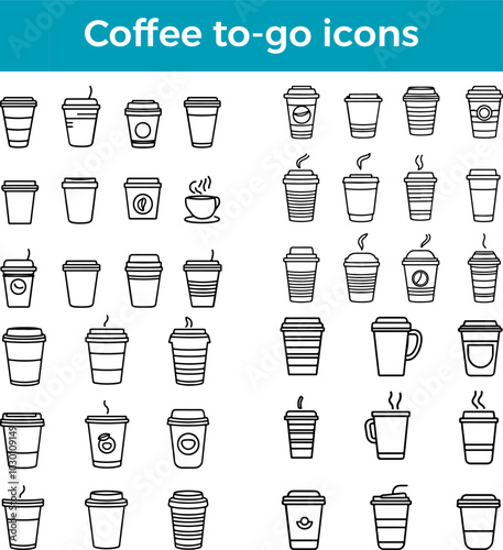 Coffee to-go icon convenient travel cup hot beverage vector on-the-go caffeine illustration