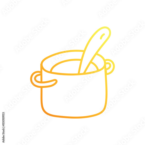 Cooking pot hand draw doodle vector icon