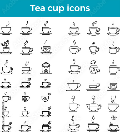 Tea cup icon elegant vessel for enjoying brewed tea vector calming drink experience illustration