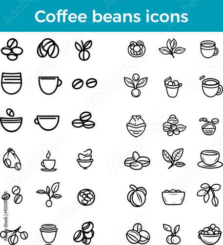 Coffee beans icon premium quality roasted beans vector essential ingredient for brewing delicious coffee illustration