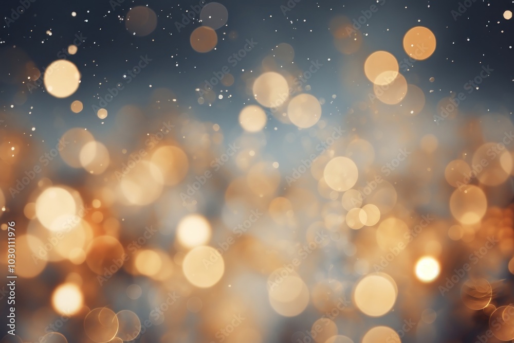 Fototapeta premium Cold night bokeh light christmas outdoors.