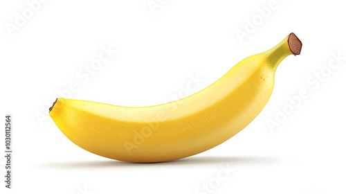 one banana isolated on white background with clipping path. 