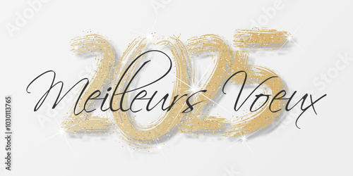 Bonne année - meilleurs vœux 2025 - vecteur pour affiche, bannière, salutation et célébration du nouvel an 2025.