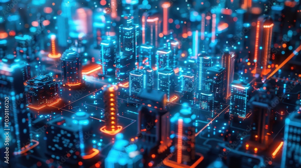 Smart City Digital Twin: By integrating data from traffic systems and sensors, this virtual model aids urban planners in enhancing sustainability and managing city resources efficiently.
Smart City Digital Twin: By integrating data from traffic systems and sensors, this virtual model aids urban planners in enhancing sustainability and managing city resources efficiently.