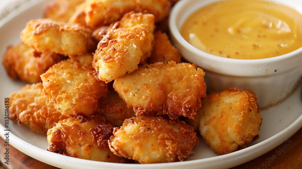 Crispy Fried Chicken Nuggets with Dipping Sauce Crispy Fried Chicken Nuggets with Dipping Sauce