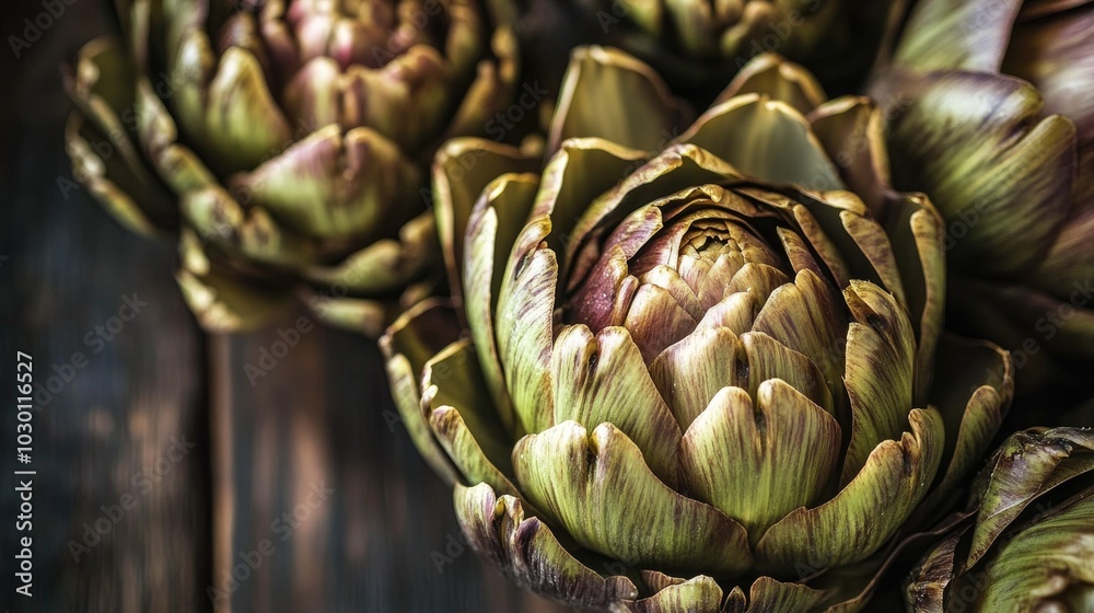 Obraz premium Vibrant Artichokes in Close-Up View