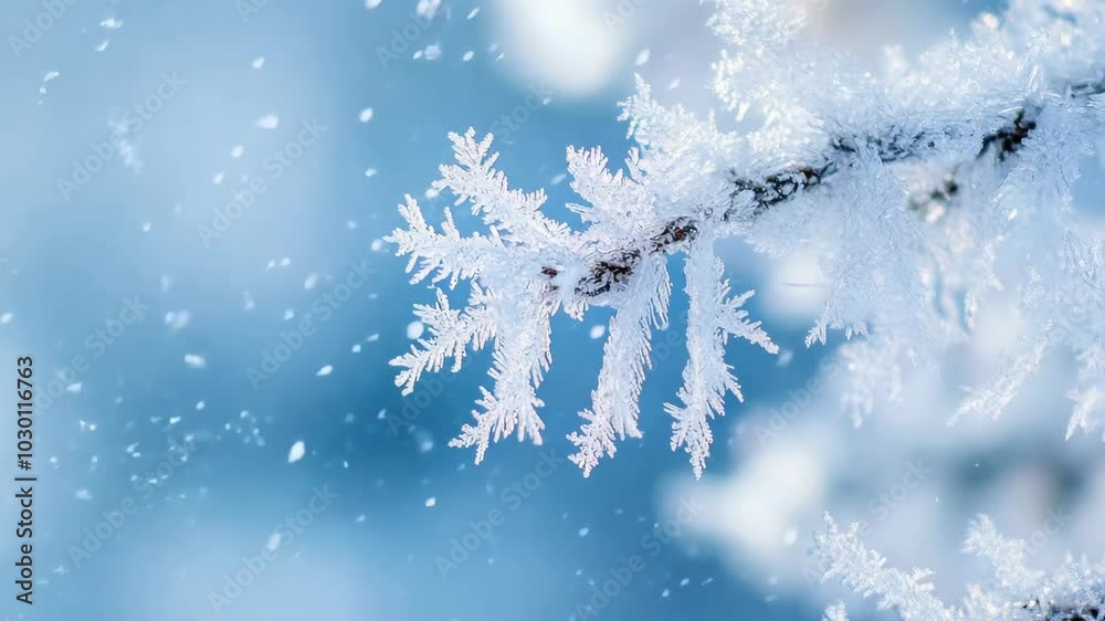 冬天树枝花蕊叶子结冰雪景 冬天树枝花蕊叶子结冰雪景