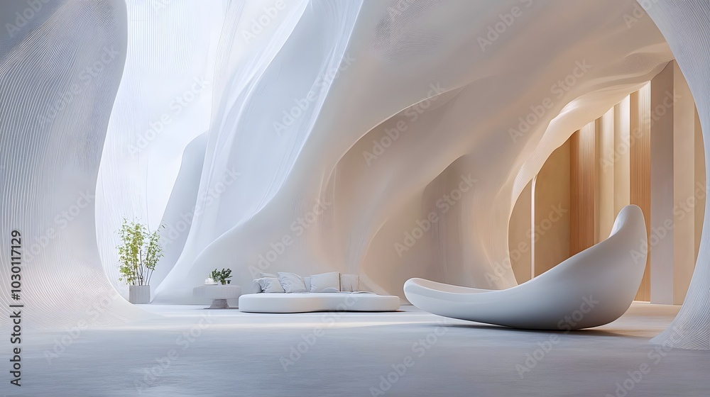 9. **A spacious void with delicate, flowing lines that create a harmonious backdrop for the product. 9. **A spacious void with delicate, flowing lines that create a harmonious backdrop for the product.