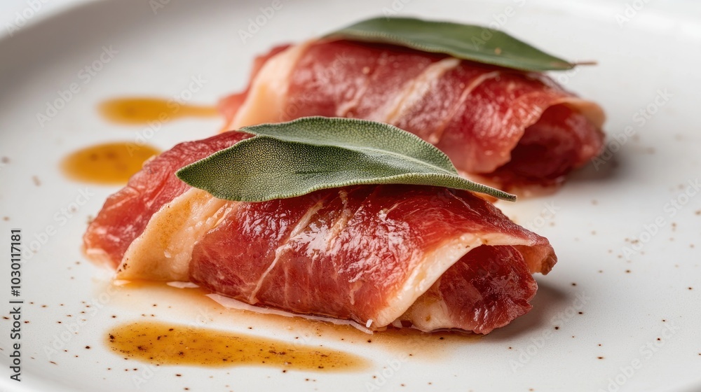 Close-Up of Classic Saltimbocca alla Romana Dish