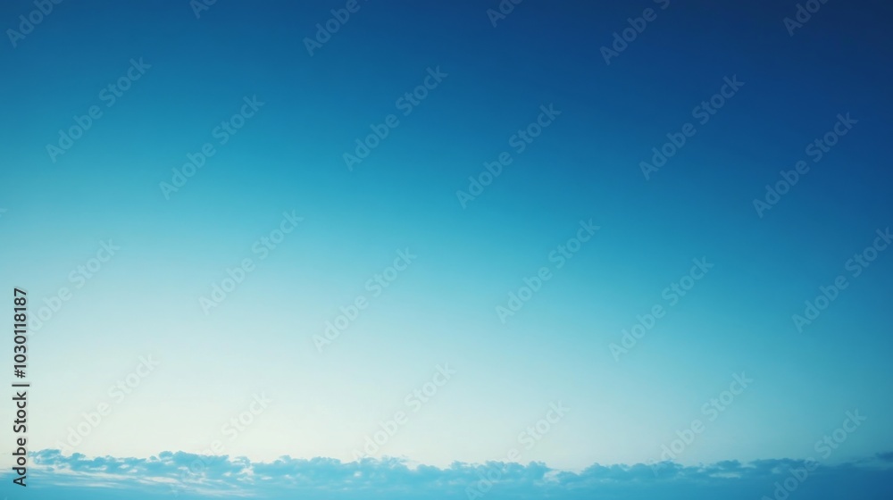 Fototapeta premium Serene Blue Sky Horizon