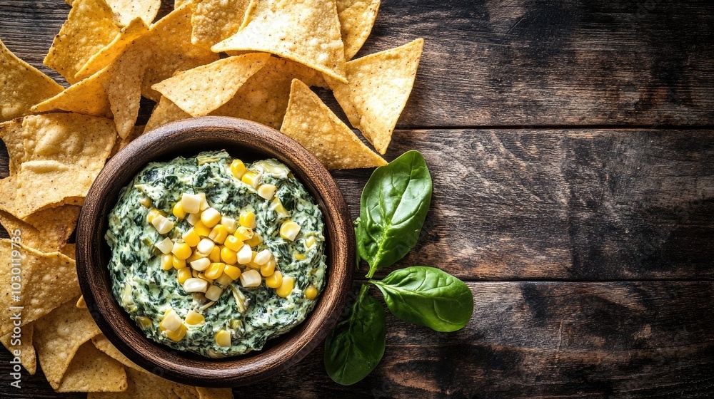 Homemade Spinach Artichoke Dip with Tortilla Chips