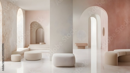 103. **A serene void filled with soft colors providing an inviting space for the product.