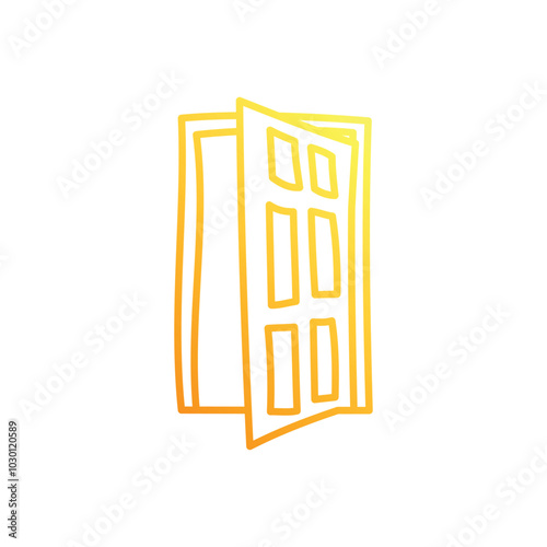 Lock door hand draw doodle vector icon