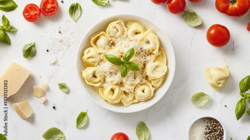 Fresh Tortellini Dish with Parmesan and Cherry Tomatoes Fresh Tortellini Dish with Parmesan and Cherry Tomatoes