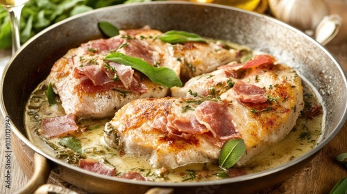 Gourmet Saltimbocca Alla Romana Presentation photo