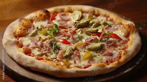 Delicious Capricciosa Pizza with Fresh Toppings