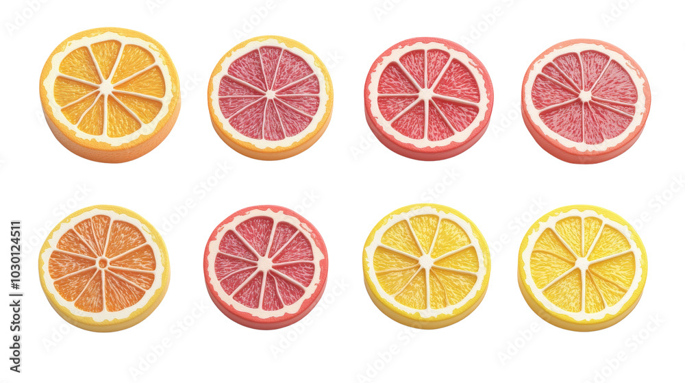 Sliced Fruit Pattern - Orange, Lemon, Grapefruit. Sliced Fruit Pattern - Orange, Lemon, Grapefruit.