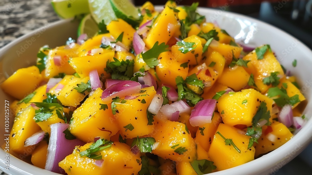 Fresh Mango Salsa with Red Onion and Cilantro Fresh Mango Salsa with Red Onion and Cilantro