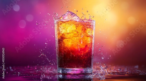 Vibrant Splashing Cocktail