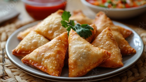 Plate of Crispy Samosas