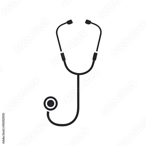 Black stethoscope illustration.4000x4000 px.