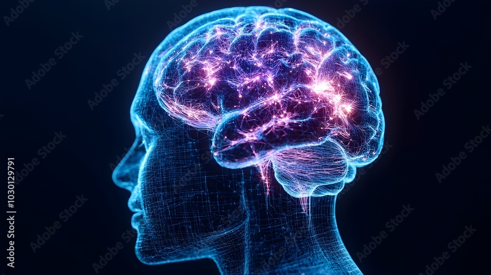 A Constellation of Interconnected Pathways of an Imaginative,Problem-Solving Brain in 3D Render A Constellation of Interconnected Pathways of an Imaginative,Problem-Solving Brain in 3D Render