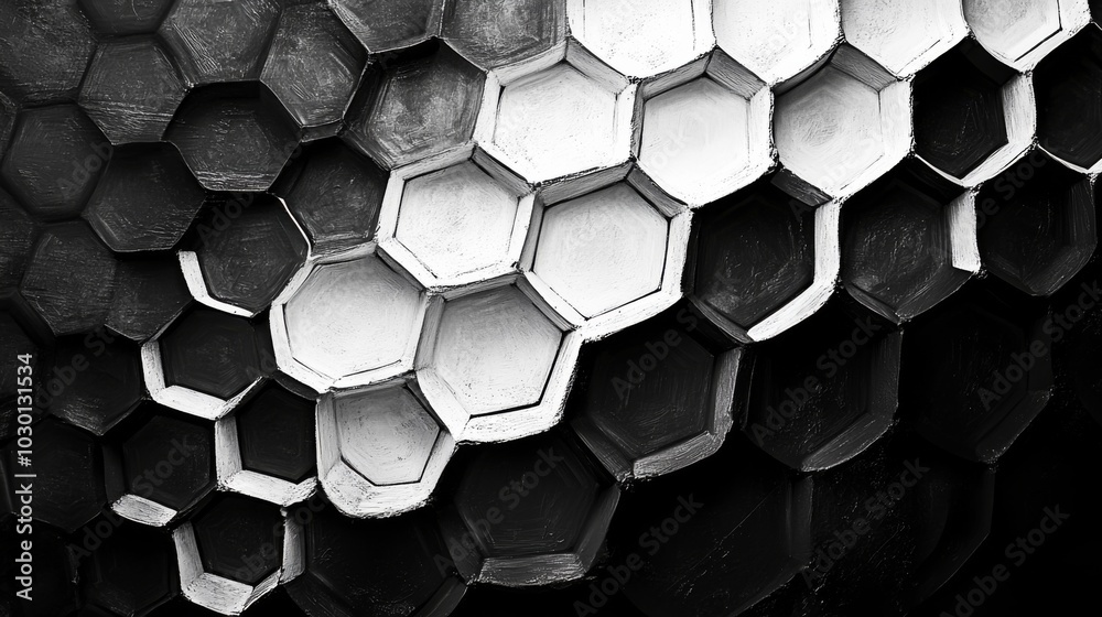 Black and White Hexagonal Pattern Black and White Hexagonal Pattern