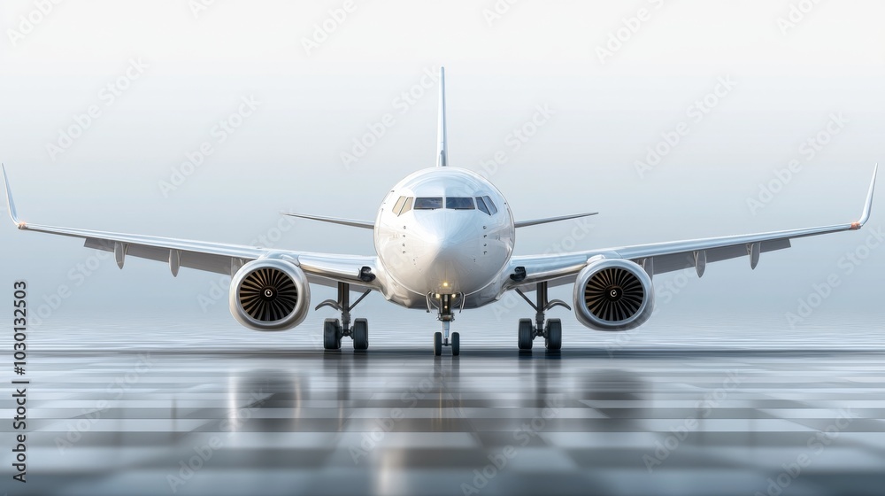 Fototapeta premium Modern Airliner on Runway