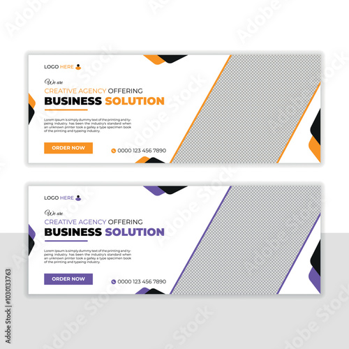 Facebook business cover banner template vector design