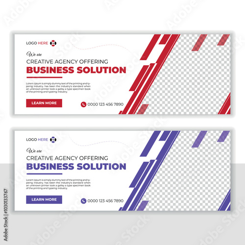 Facebook business cover banner template vector design