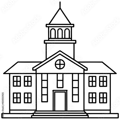 illustration of school building