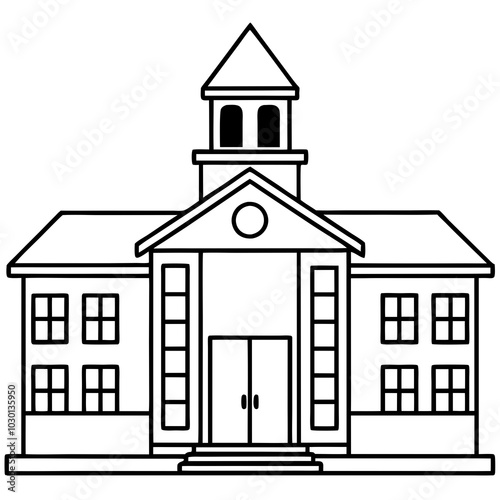 illustration of school building