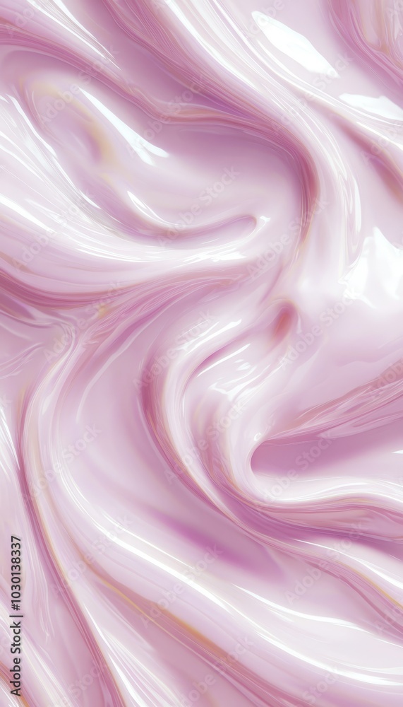 Obraz premium Close-up, Abstract Texture And Swirls Of Pink Cosmetic Cream, Abstract Beauty Background.
