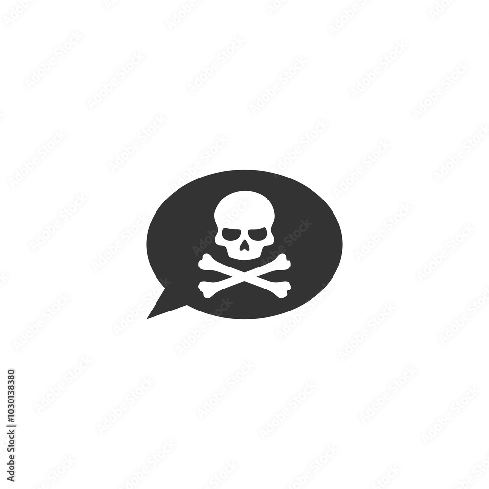 Comic balloon with a skull icon isolated on transparent background Comic balloon with a skull icon isolated on transparent background