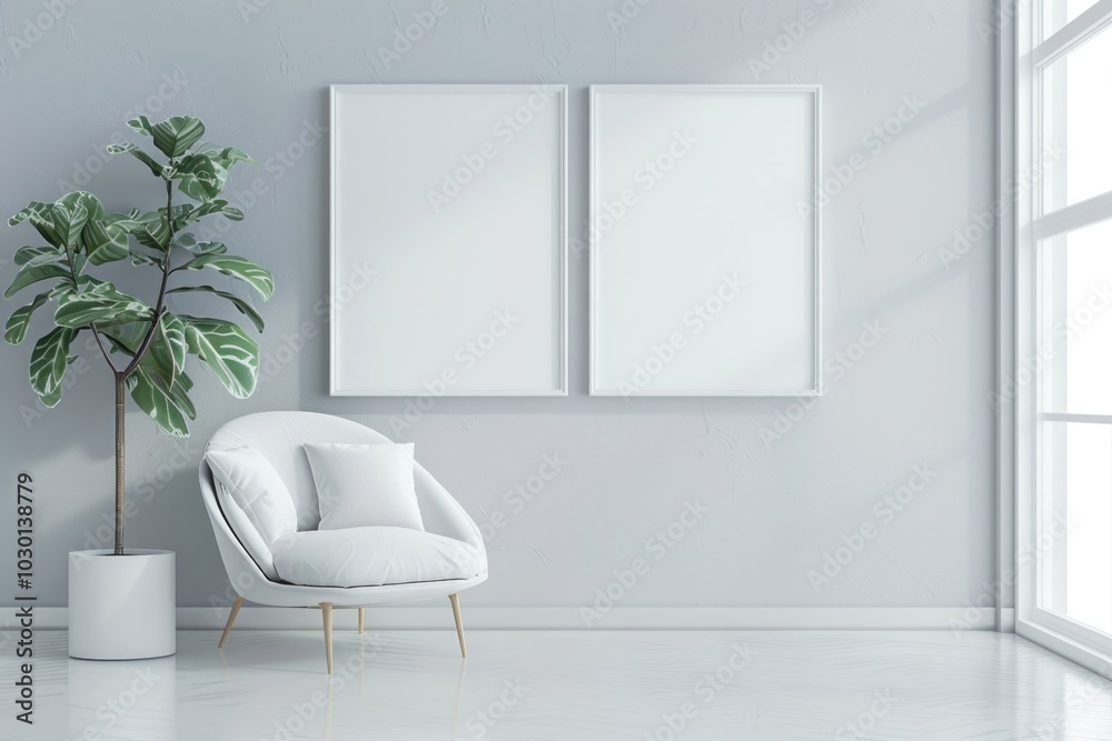 White blank picture frame mockups wall architecture windowsill. White blank picture frame mockups wall architecture windowsill.